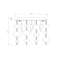 Sklep Kaja Lampa sufitowa w stylu glamour RLX92175-5 ELLI| Kaja Oświetlenie* Plafony Nowoczesne