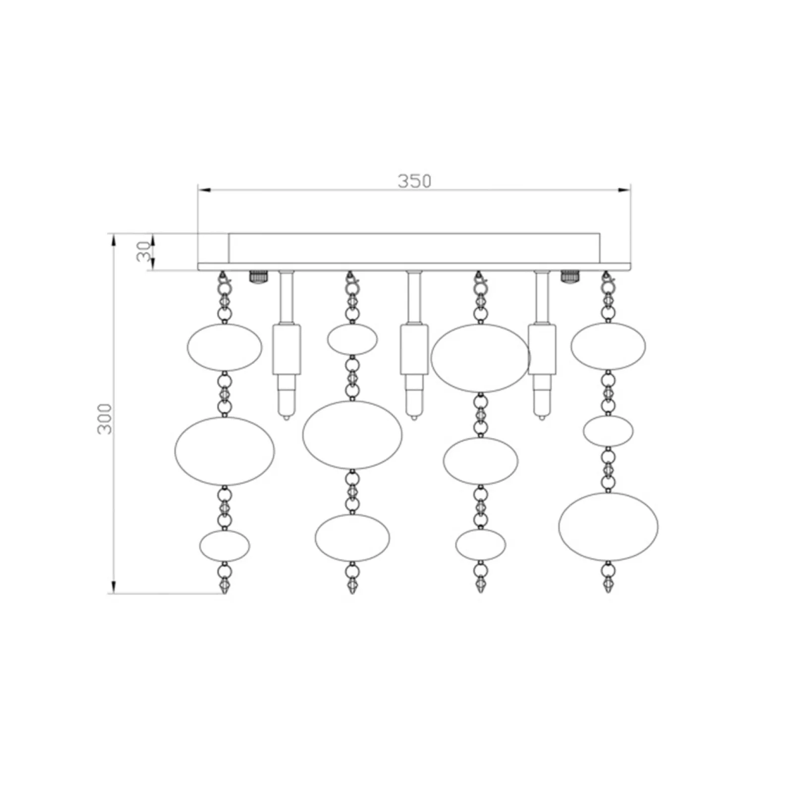 Sklep Kaja Lampa sufitowa w stylu glamour RLX92175-5 ELLI| Kaja Oświetlenie* Plafony Nowoczesne