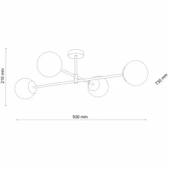 Sklep Kaja Lampa sufitowa w stylu modern glamour TK 4607 z serii CADIX | Kaja Clearance