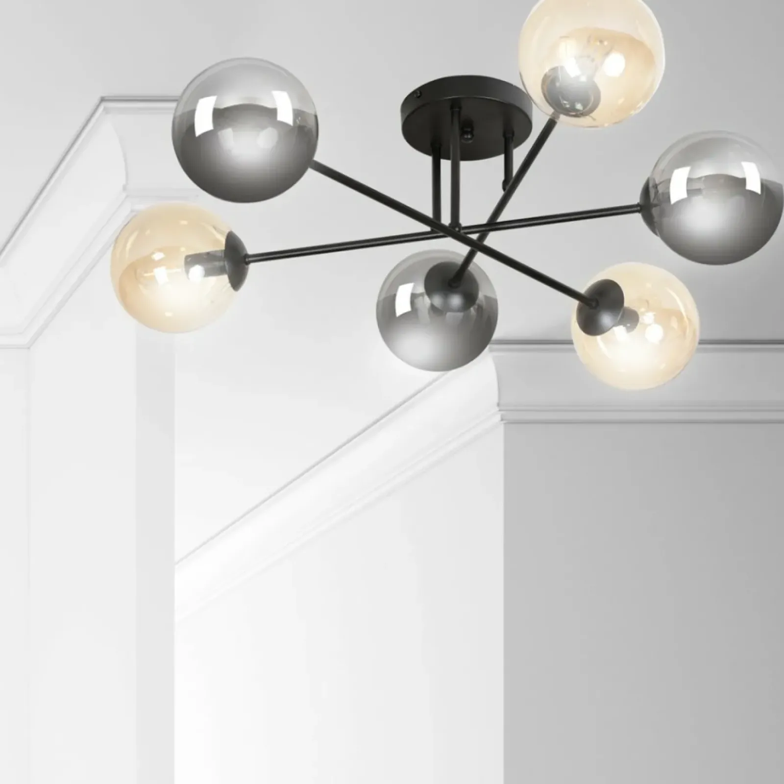 Sklep Kaja Lampa sufitowa z 6 dwukolorowymi kloszami 834/6B3 | Kaja Oświetlenie Cheap