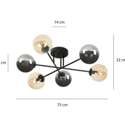 Sklep Kaja Lampa sufitowa z 6 dwukolorowymi kloszami 834/6B3 | Kaja Oświetlenie Cheap