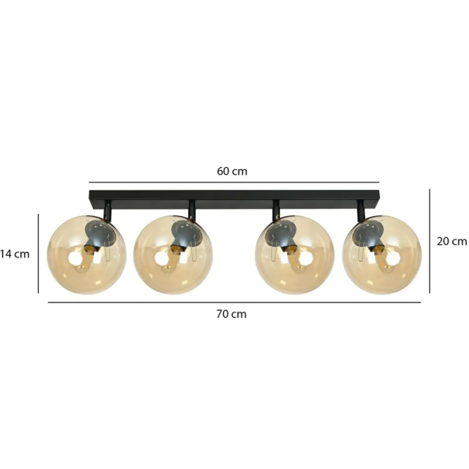 Sklep Kaja Lampa sufitowa z 4 kloszami w kolorze miodu 778/4 | Kaja Oświetlenie Discount