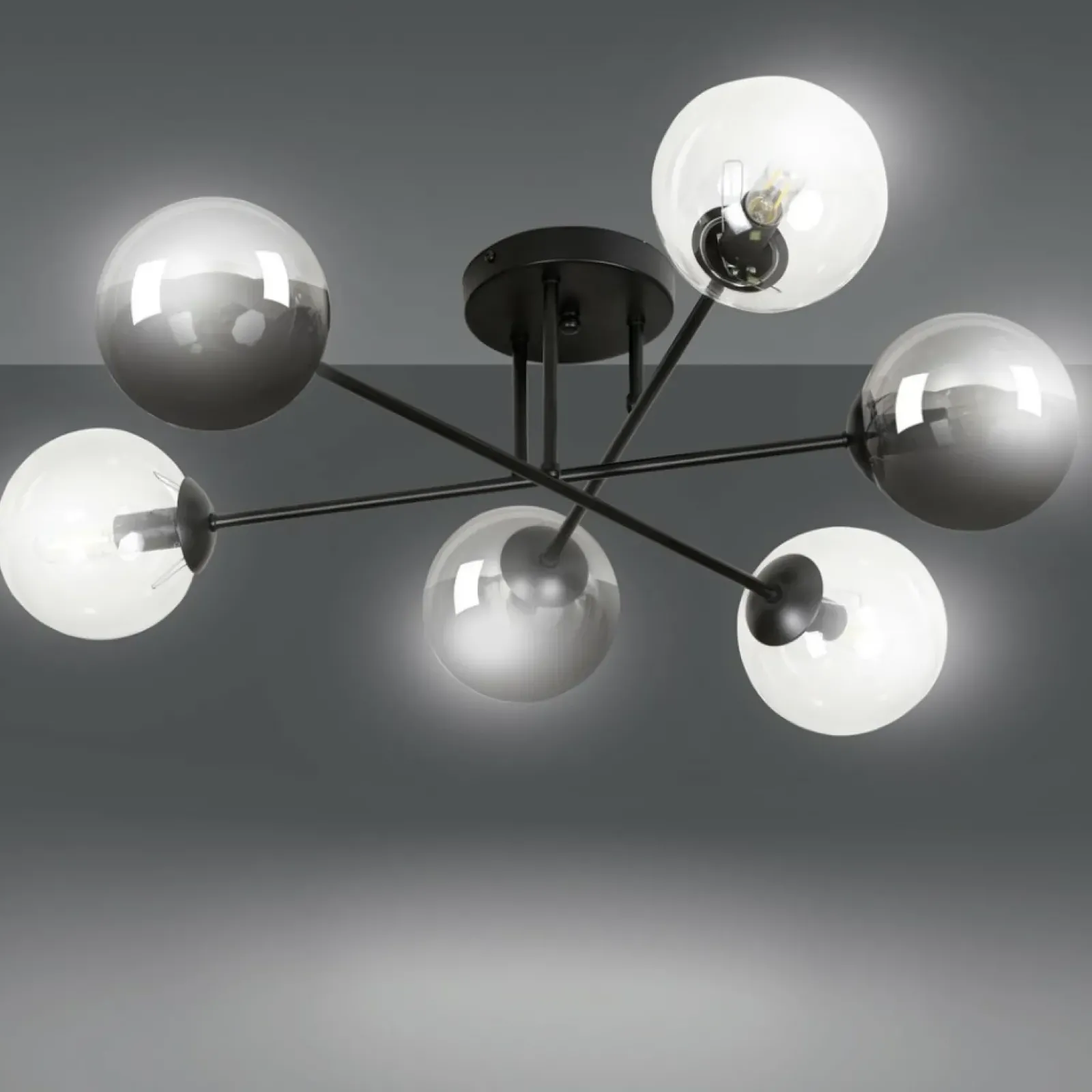 Sklep Kaja Lampa sufitowa z 2 rodzajami kulistych kloszy 834/6B1 | Kaja New