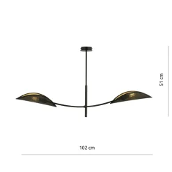 Sklep Kaja Lampa sufitowa z abażurami imitującymi liście 1106/2 LOTUS | Kaja Store