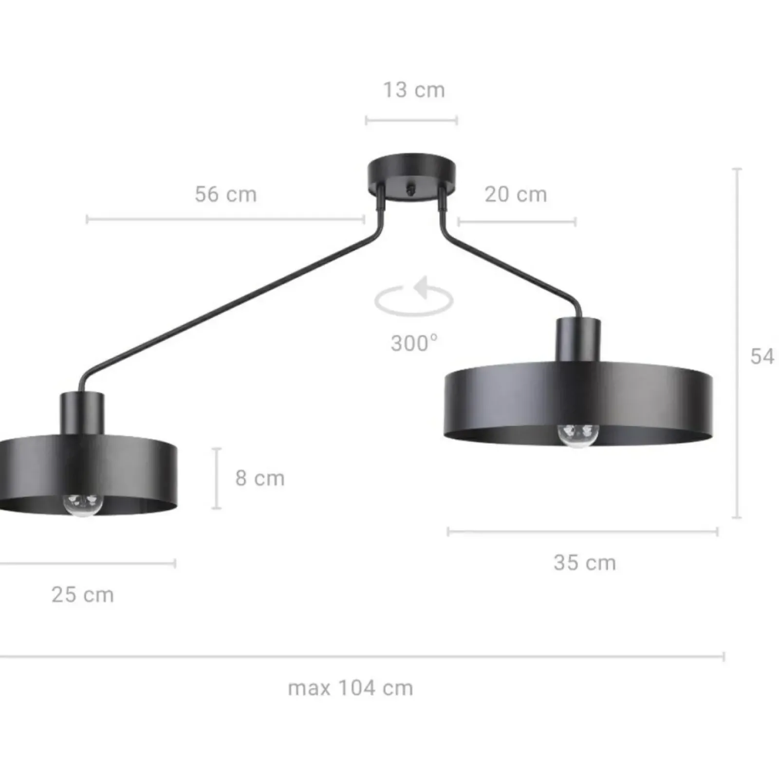 Sklep Kaja Lampa sufitowa z asymetrycznymi kloszami SIG 31531 z serii JUMBO czarny Cheap