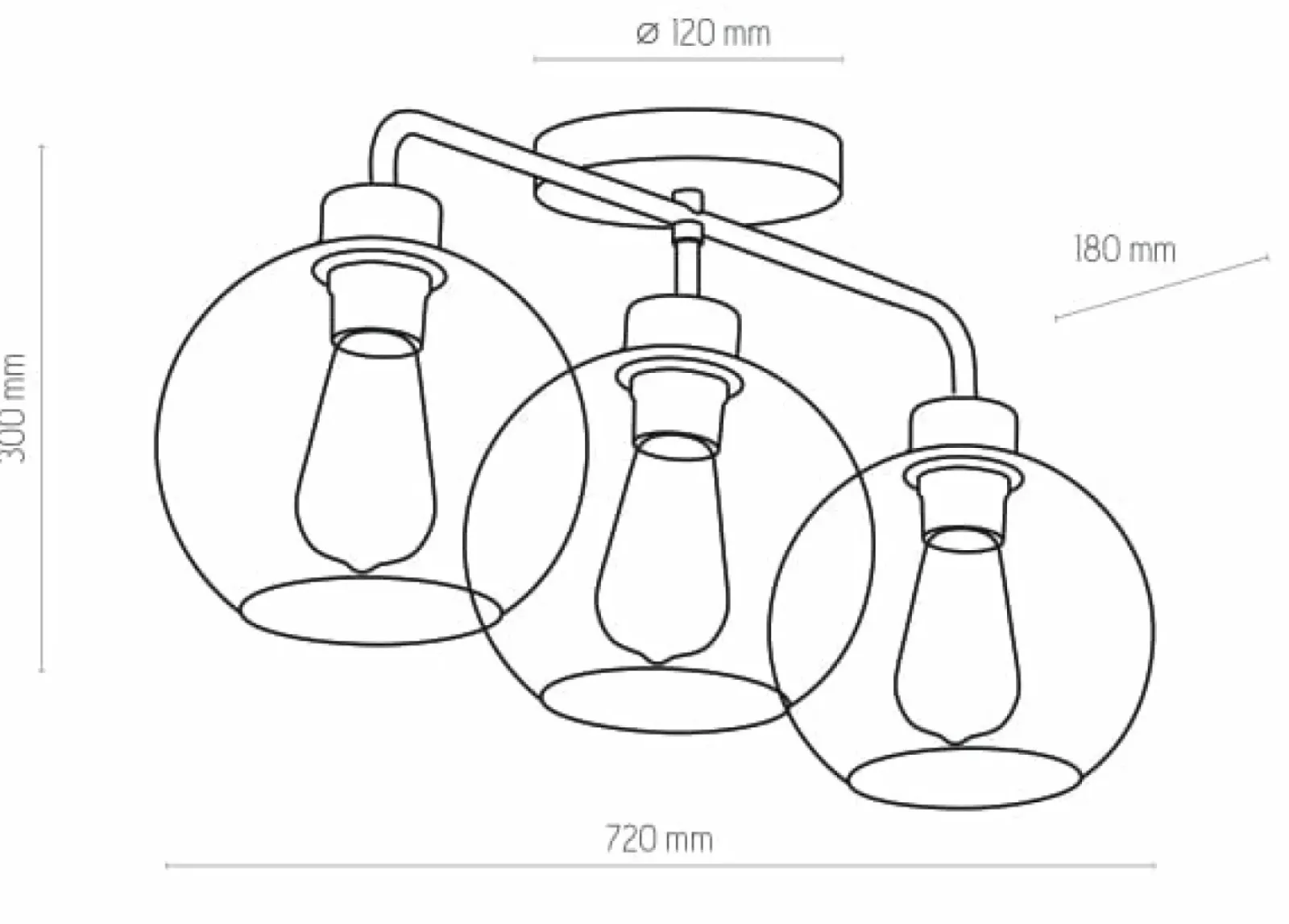 Sklep Kaja Lampa sufitowa z ciemnymi kloszami, do korytarza TK 4020 z serii BA Flash Sale