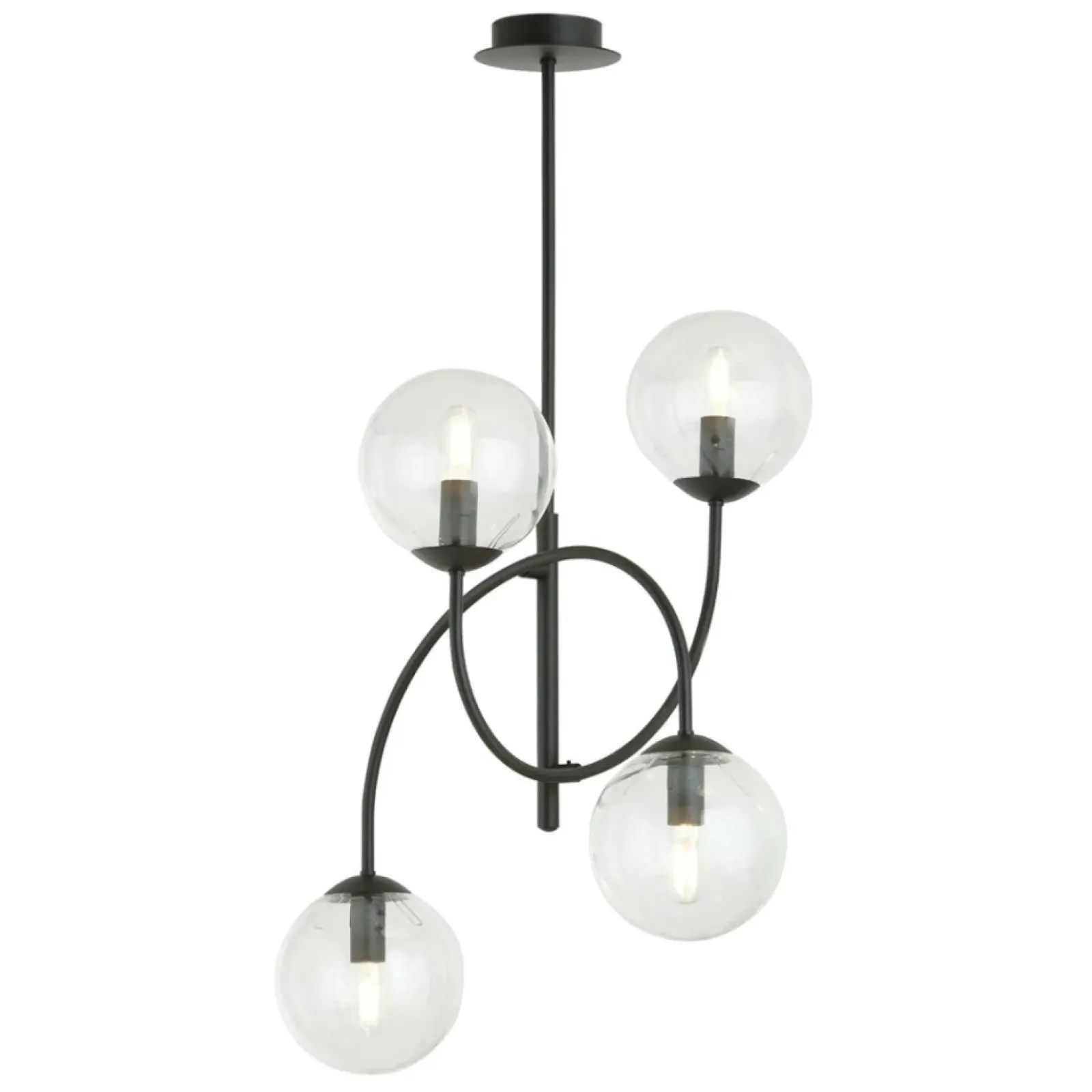 Sklep Kaja Lampa sufitowa z czarną, giętą konstrukcją 1286/4B z serii ARCHI Shop