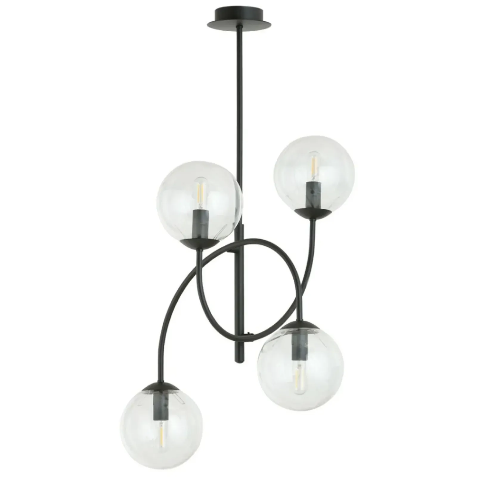 Sklep Kaja Lampa sufitowa z czarną, giętą konstrukcją 1286/4B z serii ARCHI Shop