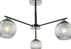 Sklep Kaja Lampa sufitowa z czarno srebrną oprawą 1859/3 8C BL | Kaja Oświetlenie Cheap