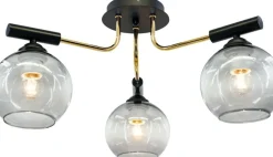 Sklep Kaja Lampa sufitowa z czarno złotą oprawą 2207/3 BL TR | Kaja Oświetlenie Discount