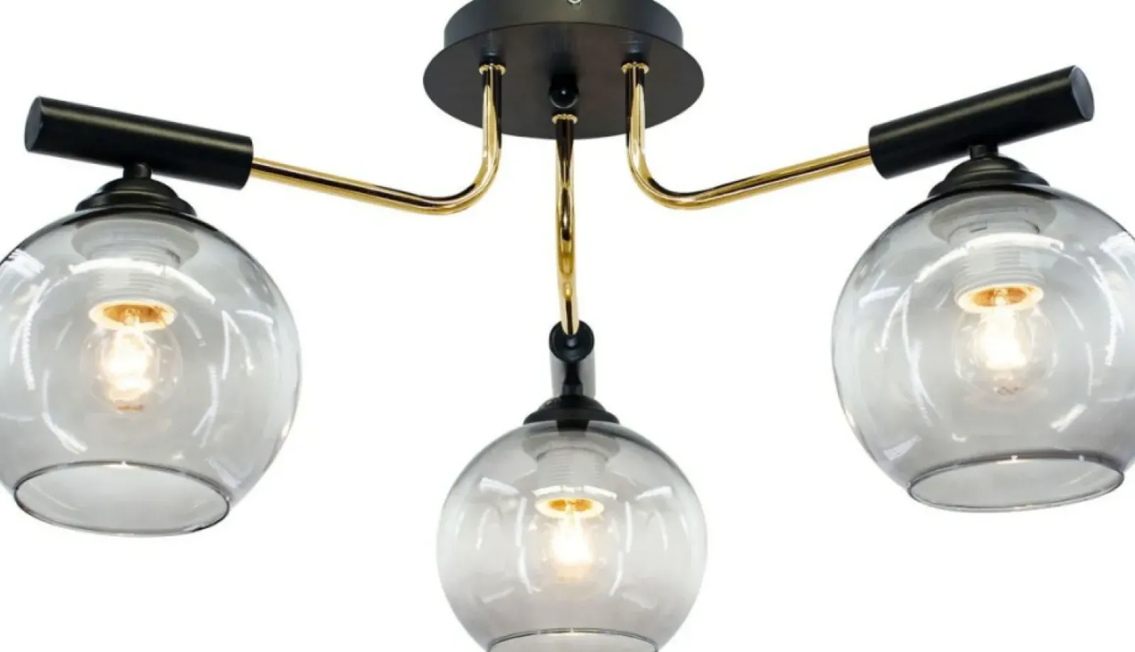 Sklep Kaja Lampa sufitowa z czarno złotą oprawą 2207/3 BL TR | Kaja Oświetlenie Discount