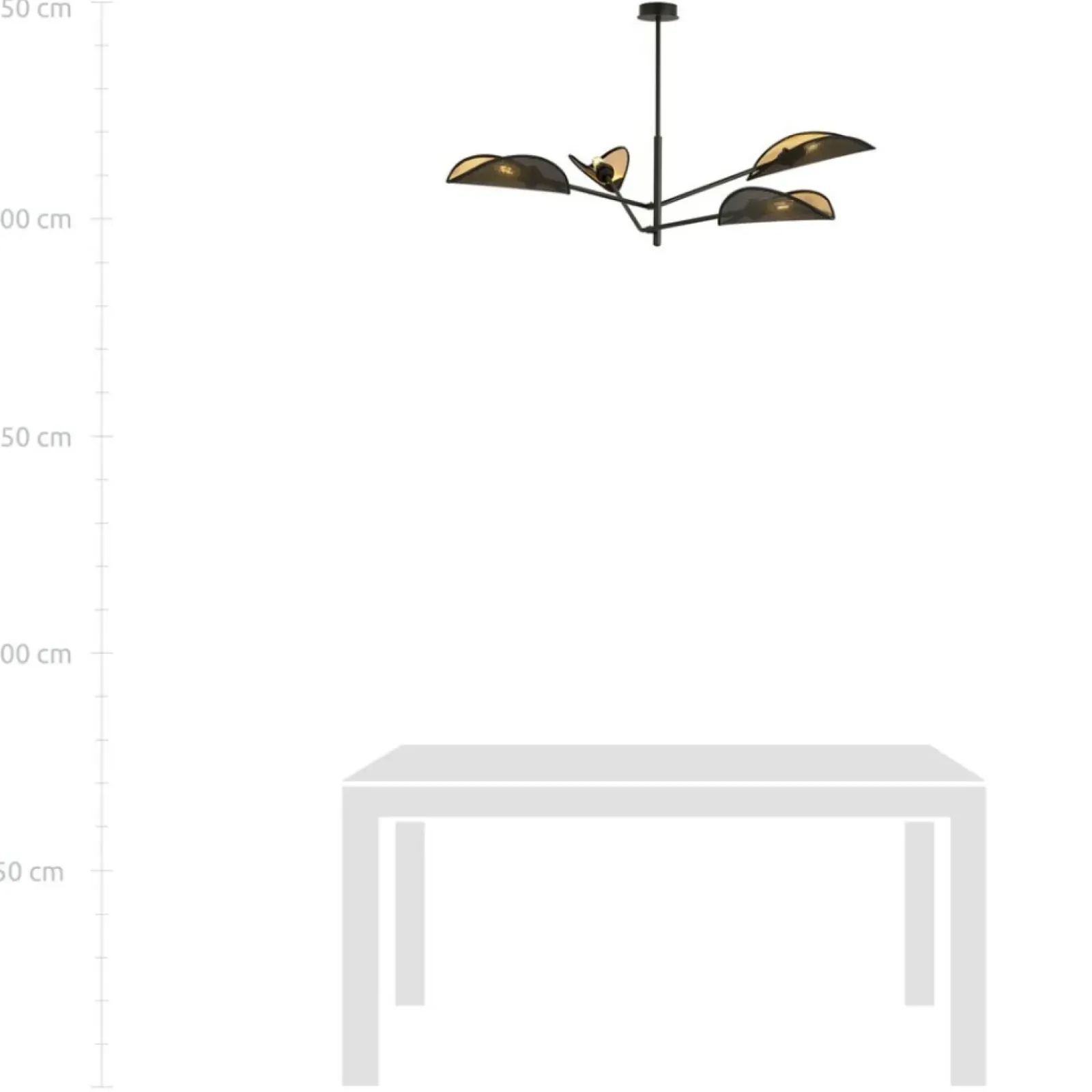 Sklep Kaja Lampa sufitowa z czarno-złotymi abażurami 1158/4 VENE | Kaja Fashion