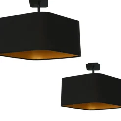 Sklep Kaja Lampa sufitowa z czarno-złotym abażurem ML6367 NAPOLI | Kaja Best