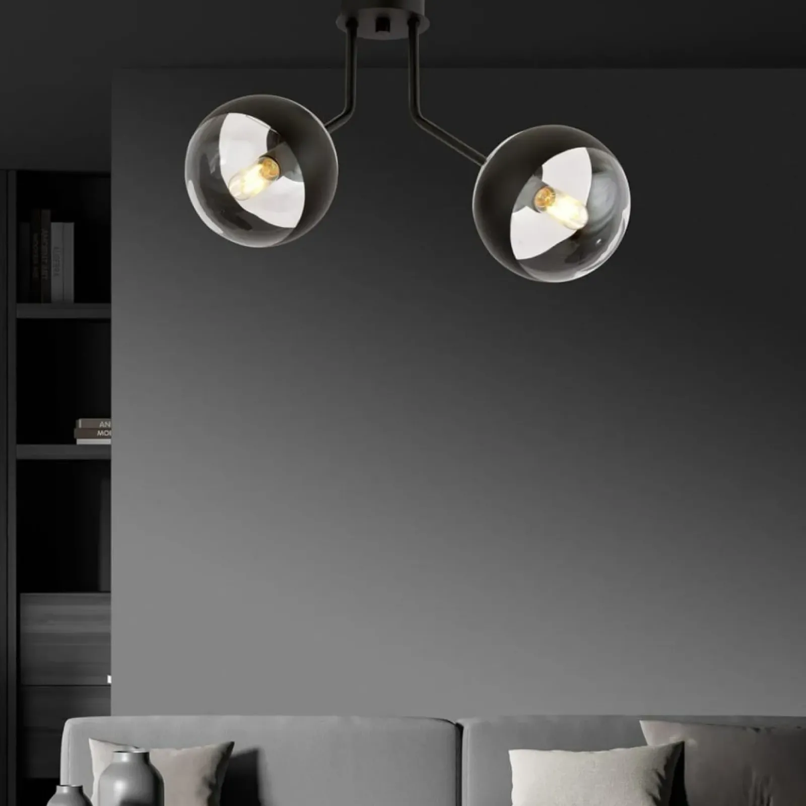 Sklep Kaja Lampa sufitowa z czarnymi obręczami na kloszach 1139/2 NOVA | Kaja Fashion