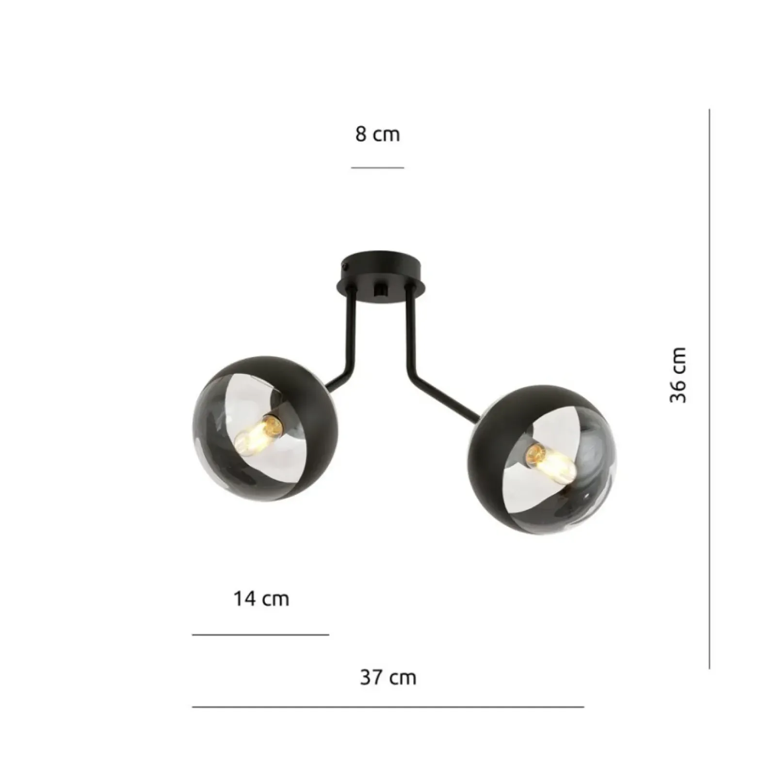 Sklep Kaja Lampa sufitowa z czarnymi obręczami na kloszach 1139/2 NOVA | Kaja Fashion