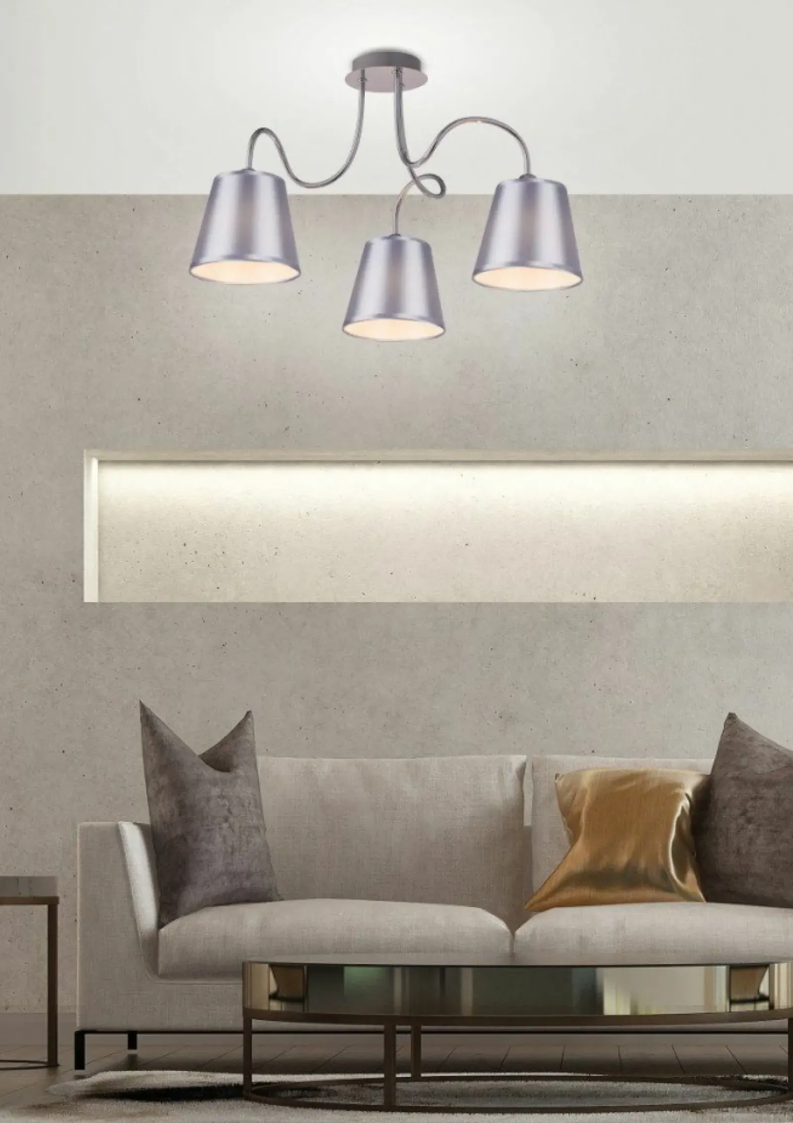 Sklep Kaja Lampa sufitowa z dekoracyjnymi ramionami 33-70746 LUK | Kaja srebrny Best Sale