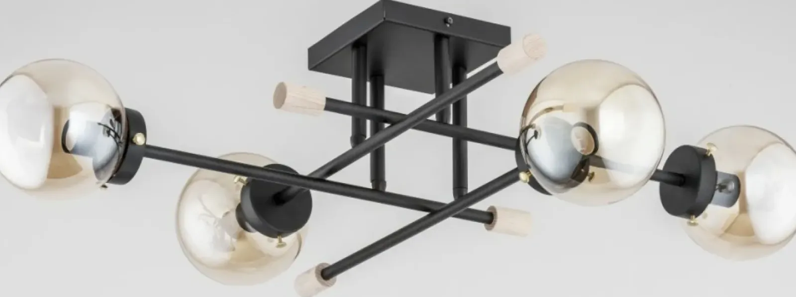 Sklep Kaja Lampa sufitowa z drewnianymi akcentami AL 25364 | Kaja Shop