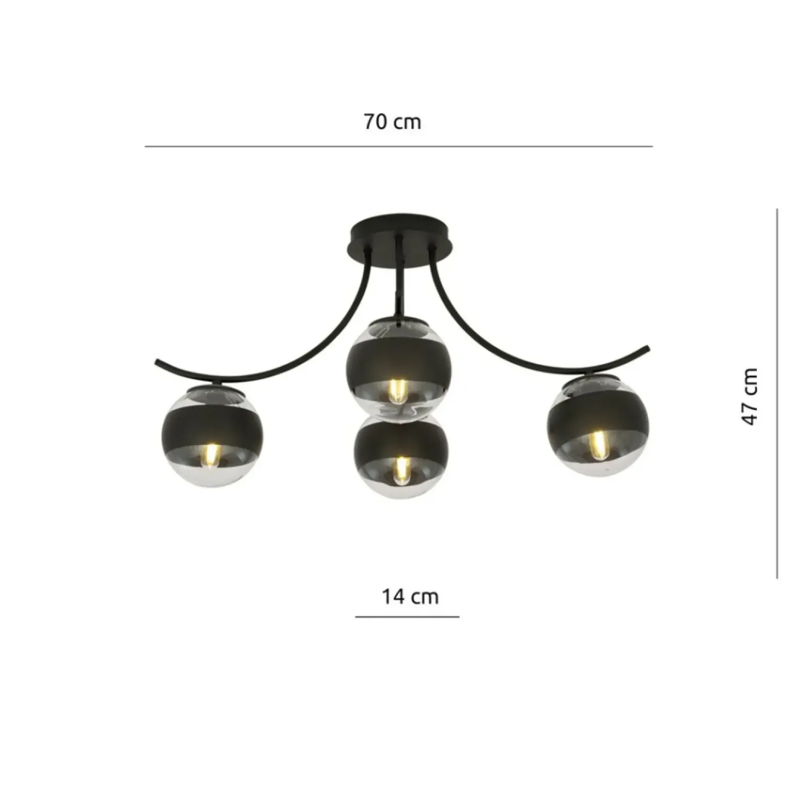 Sklep Kaja Lampa sufitowa z dwukolorowymi kloszami 1111/4 BOSTON | Kaja Cheap