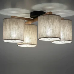 Sklep Kaja Lampa sufitowa z elementami drewna TK 6866 DEVA | Kaja Oświetlenie Sale