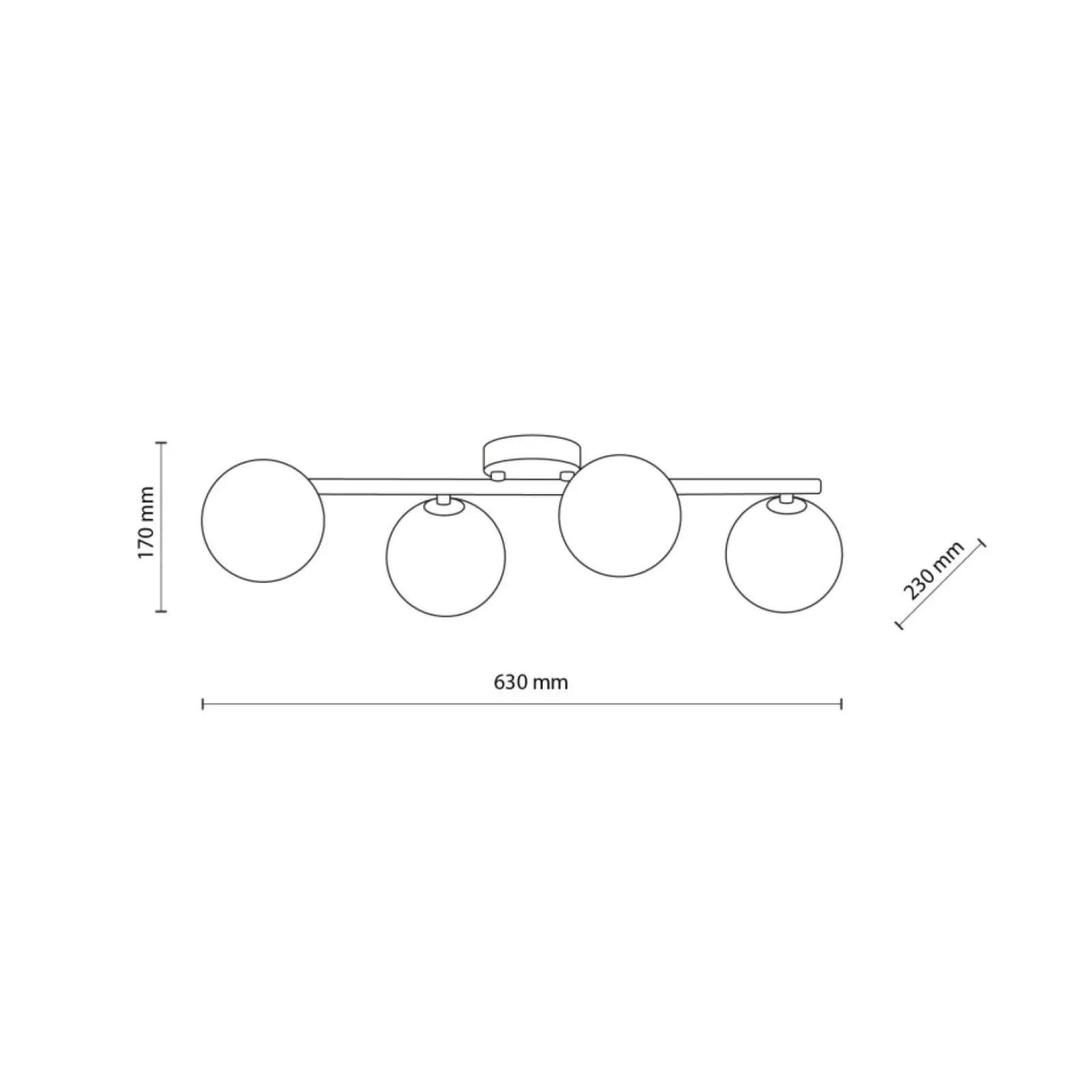 Sklep Kaja Lampa sufitowa z grafitowymi kloszami TK 6856 ESTERA BLACK | Kaja Shop