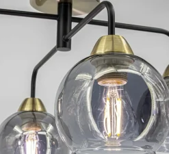 Sklep Kaja Lampa sufitowa z kloszami, kolor mosiądz 2213/4 BL 21QG z serii ASPEN* Randole Tradycyjne