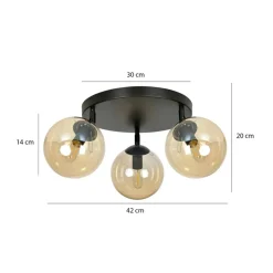 Sklep Kaja Lampa sufitowa z kloszami w kolorze miodowym 778/3APREM | Kaja Cheap