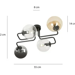 Sklep Kaja Lampa sufitowa z kolorowymi kloszami 843/4M1 | Kaja Oświetlenie Clearance