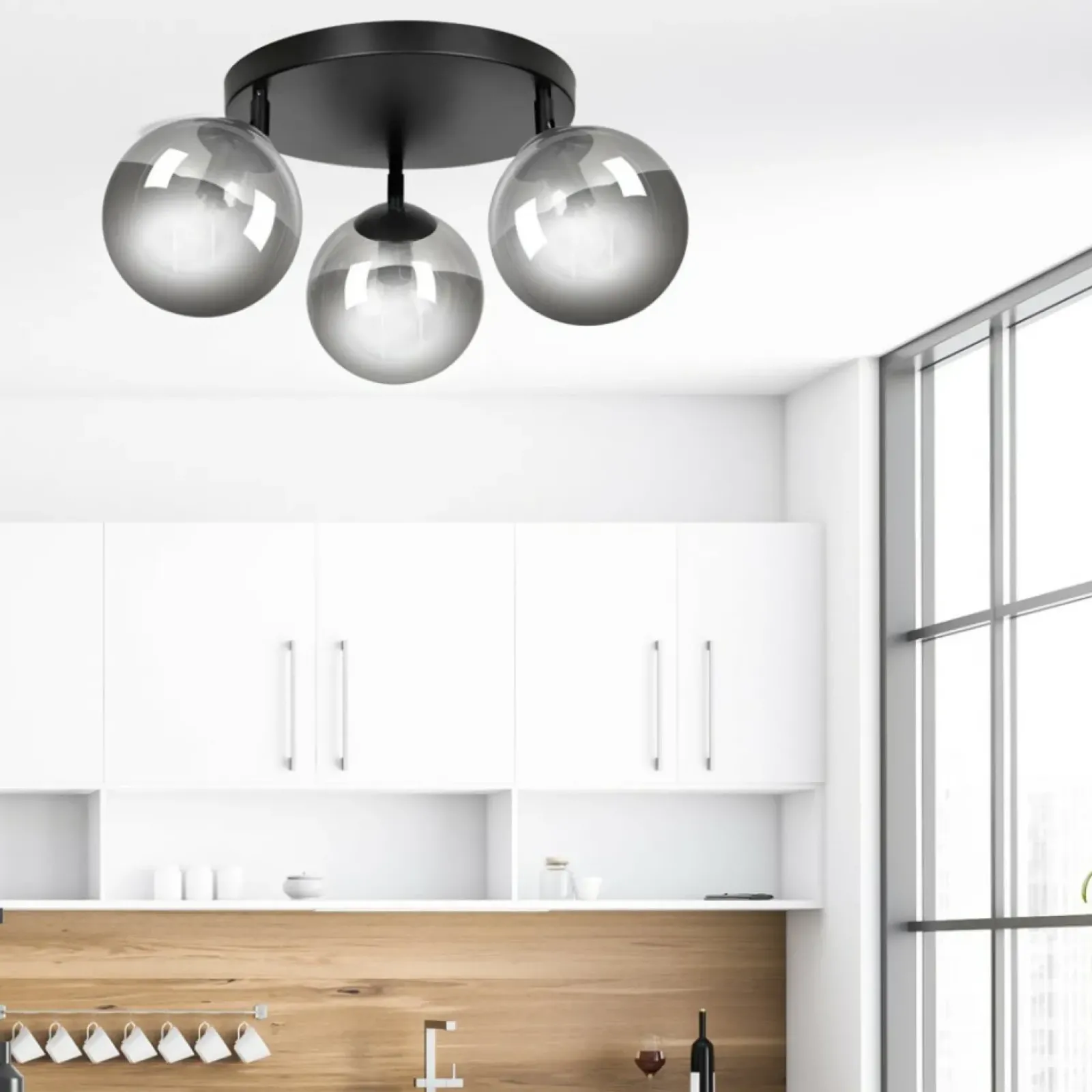 Sklep Kaja Lampa sufitowa z kulistymi kloszami 777/3APREM | Kaja Oświetlenie Store