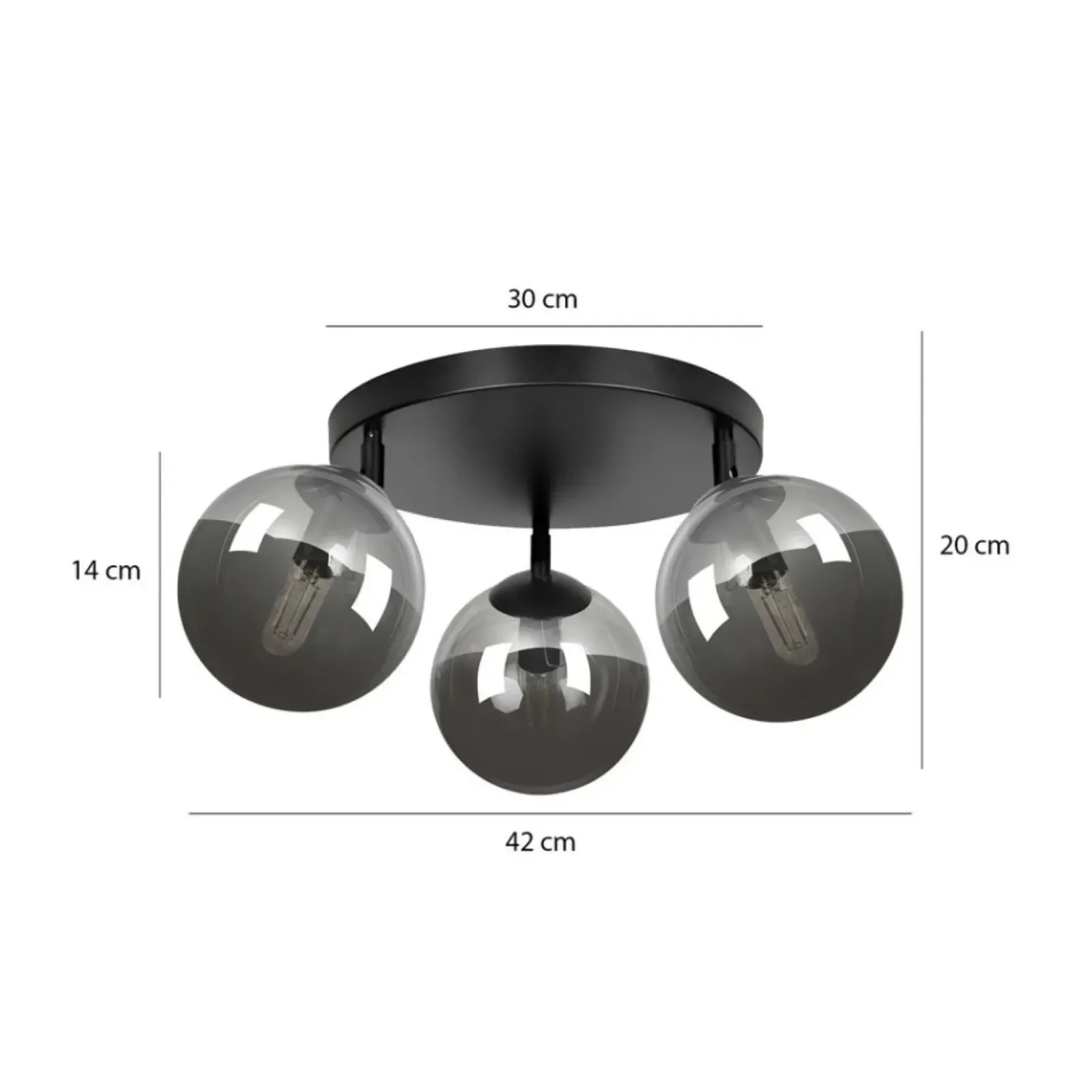Sklep Kaja Lampa sufitowa z kulistymi kloszami 777/3APREM | Kaja Oświetlenie Store