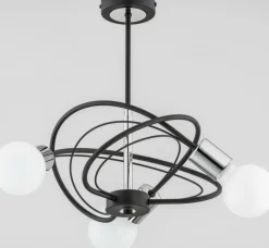 Sklep Kaja Lampa sufitowa z odkrytymi żarówkami, czerń i chrom AL 25883 | Kaja Store