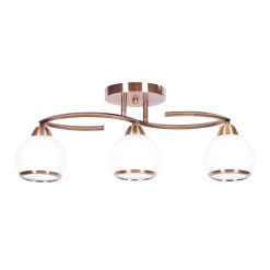 Sklep Kaja Lampa sufitowa z okrągłymi kloszami K-JSL-6084/3 AB LARA | Kaja* Randole Tradycyjne|Żyrandole Tradycyjne - Retro