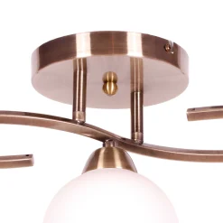 Sklep Kaja Lampa sufitowa z okrągłymi kloszami K-JSL-6084/3 AB LARA | Kaja* Randole Tradycyjne|Żyrandole Tradycyjne - Retro