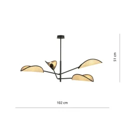 Sklep Kaja Lampa sufitowa z ozdobnymi, rattanowymi abażurami 1160/4 VENE | Kaja Sale