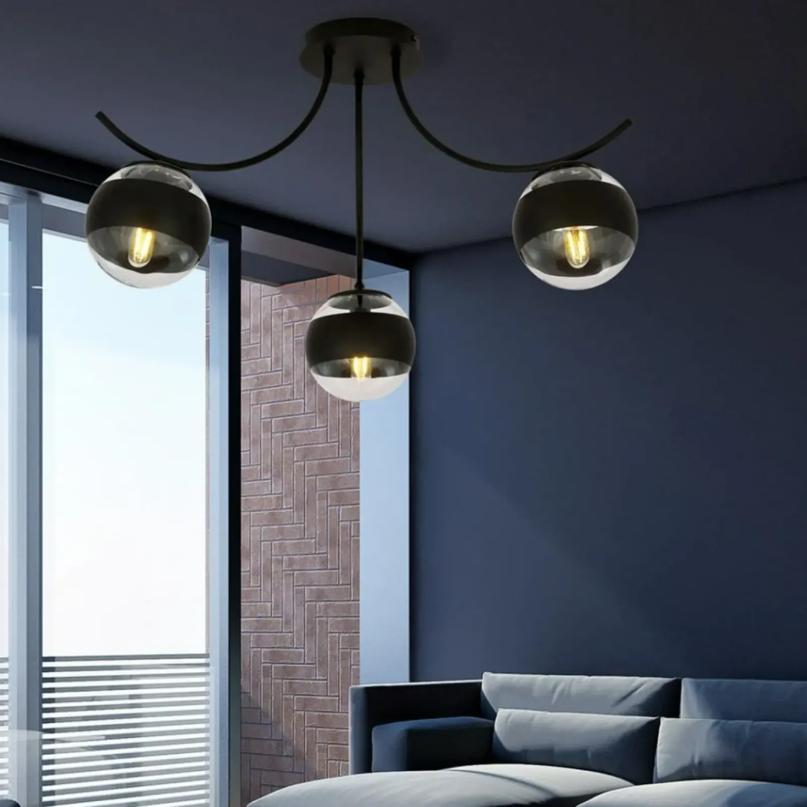 Sklep Kaja Lampa sufitowa z przezroczystymi kloszami 1111/3 BOSTON | Kaja Store