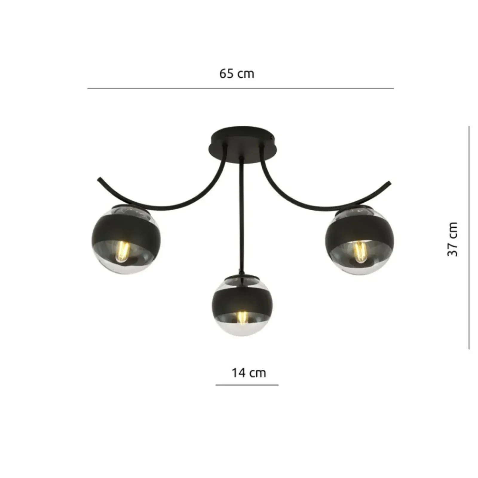 Sklep Kaja Lampa sufitowa z przezroczystymi kloszami 1111/3 BOSTON | Kaja Store