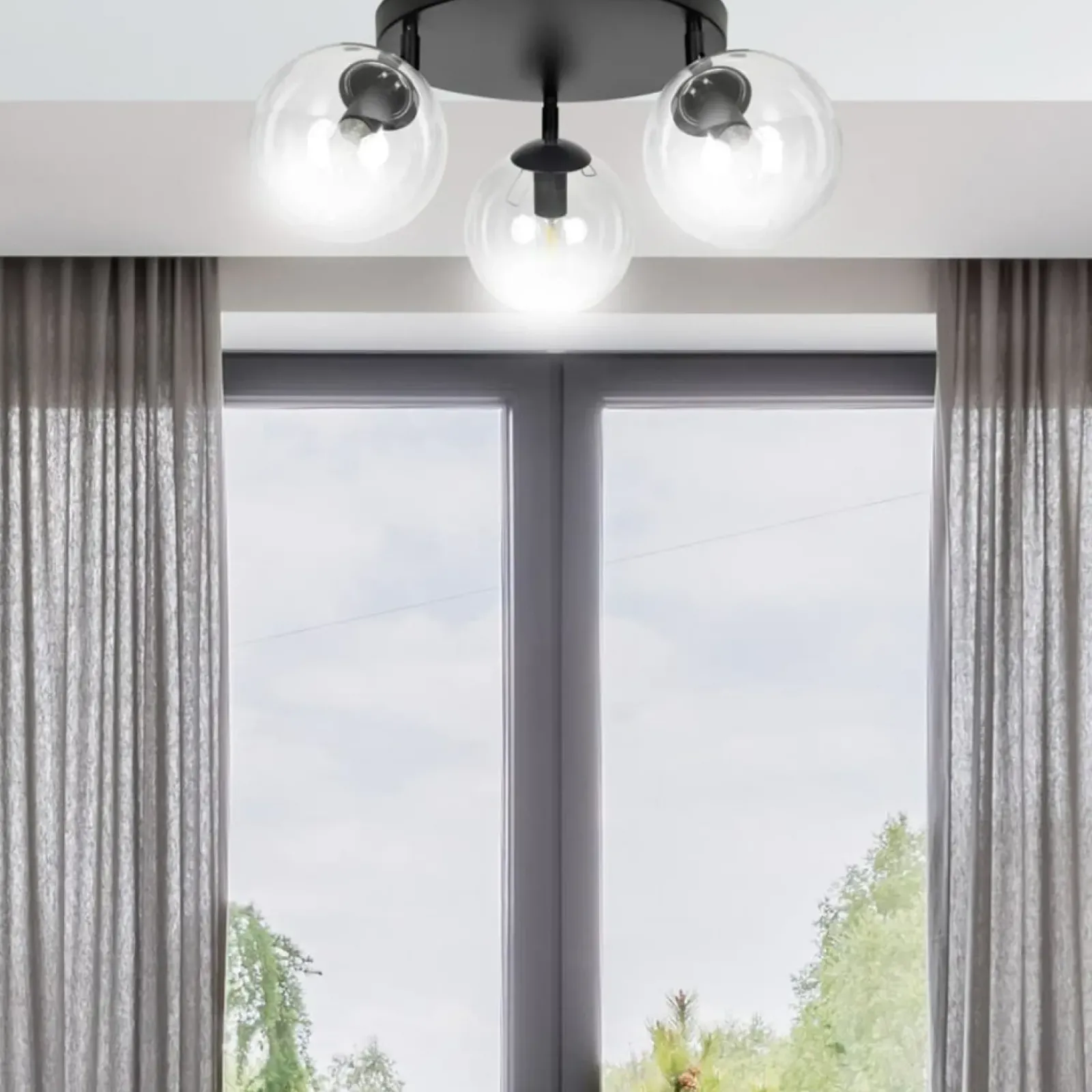 Sklep Kaja Lampa sufitowa z przezroczystymi kloszami 776/3APREM | Kaja Flash Sale