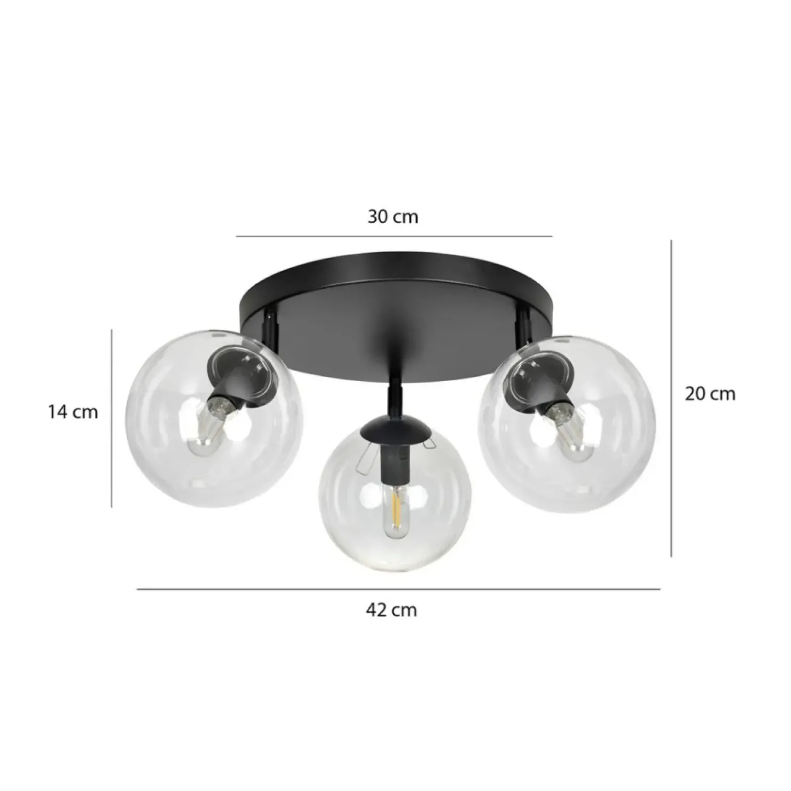 Sklep Kaja Lampa sufitowa z przezroczystymi kloszami 776/3APREM | Kaja Flash Sale