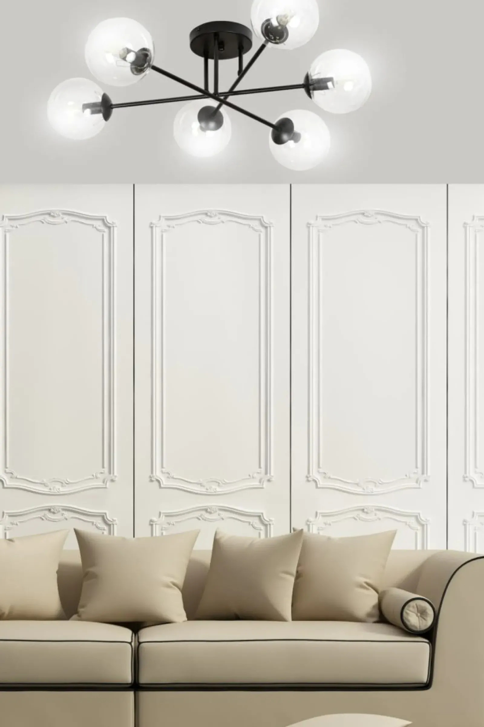 Sklep Kaja Lampa sufitowa z przezroczystymi kloszami 831/6B | Kaja Oświetlenie Online