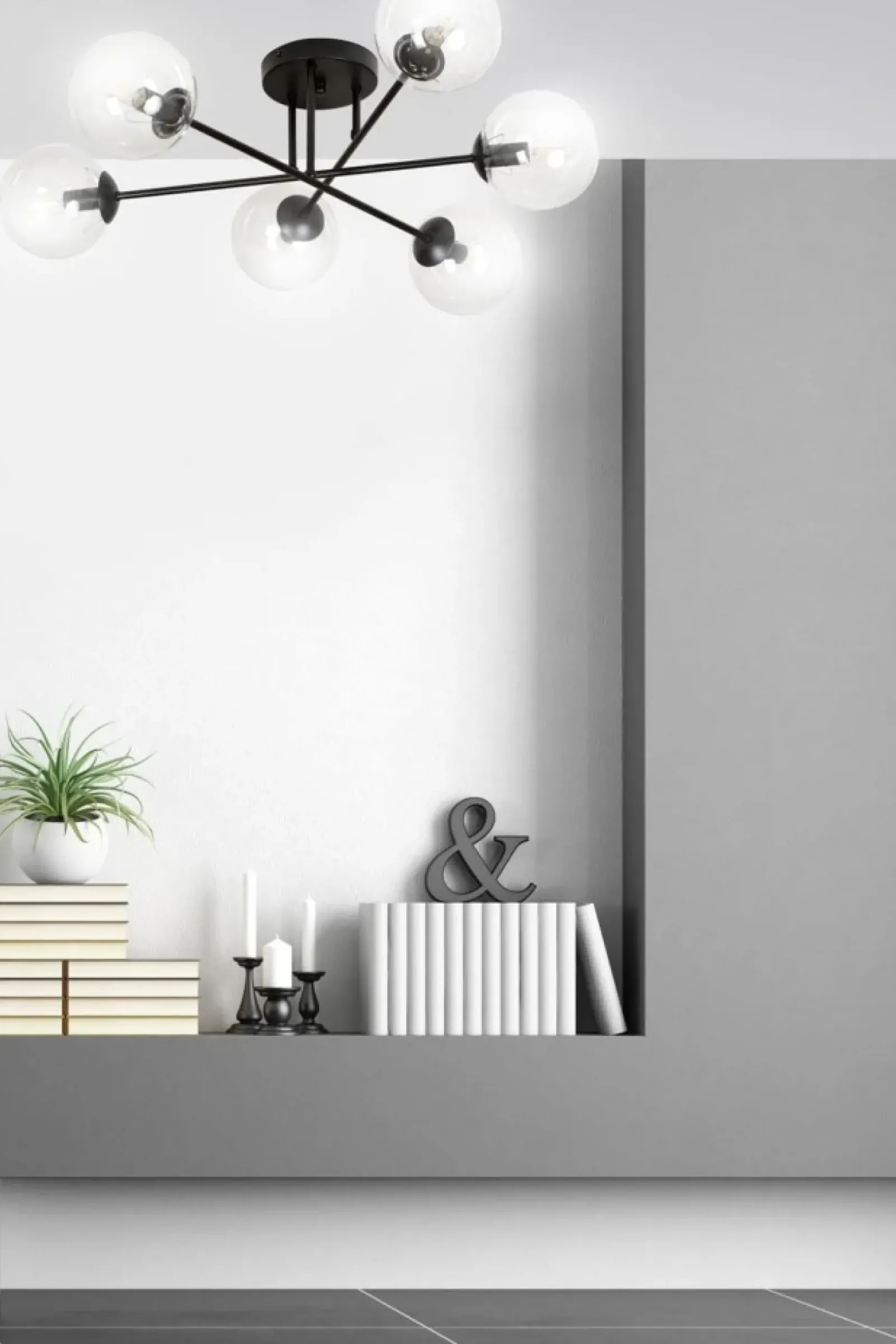 Sklep Kaja Lampa sufitowa z przezroczystymi kloszami 831/6B | Kaja Oświetlenie Online