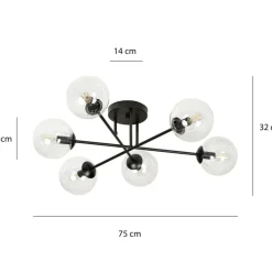 Sklep Kaja Lampa sufitowa z przezroczystymi kloszami 831/6B | Kaja Oświetlenie Online