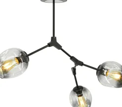 Sklep Kaja Lampa sufitowa z przydymionymi kloszami 1962/3 BLACK-BL | Kaja czarny Best