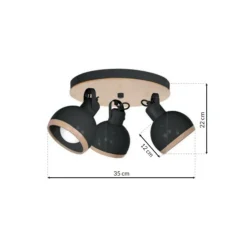 Sklep Kaja Lampa sufitowa z regulowanym kątem świecenia MLP8659 z serii OVAL | Kaja Oświetl czarny Outlet