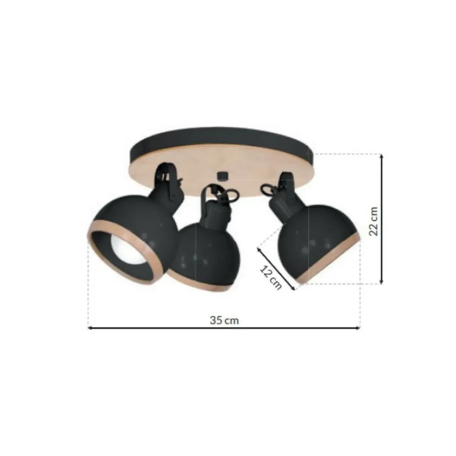Sklep Kaja Lampa sufitowa z regulowanym kątem świecenia MLP8659 z serii OVAL | Kaja Oświetl czarny Outlet