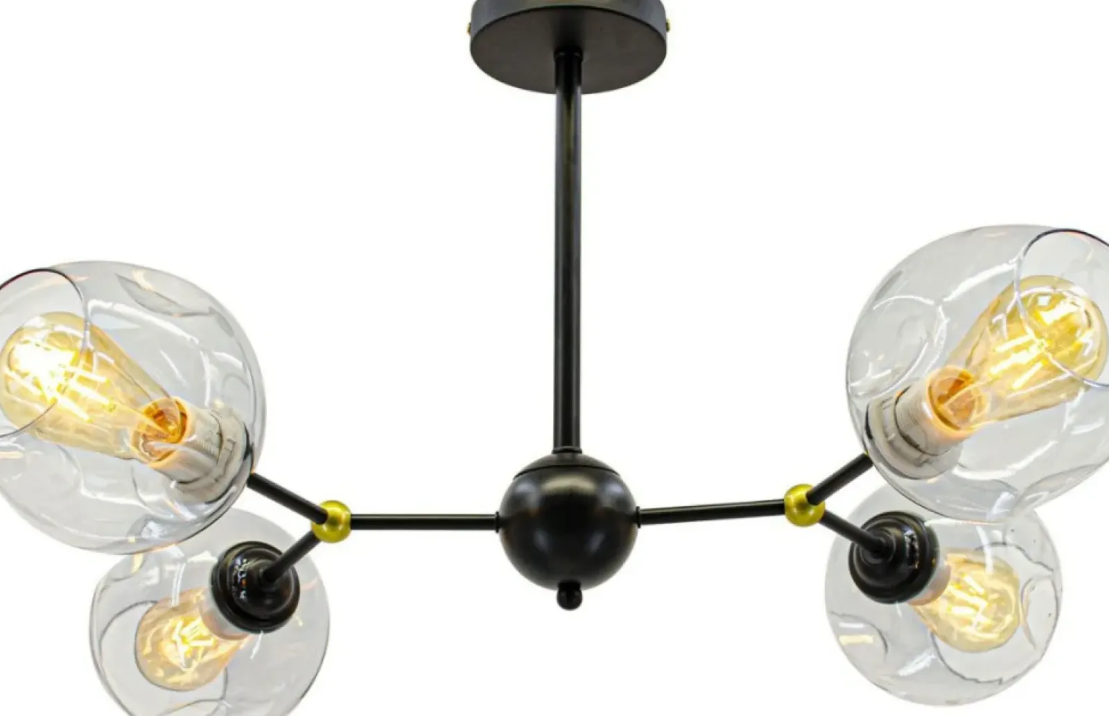Sklep Kaja Lampa sufitowa z transparentnymi kloszami 1094/4 BLACK | Kaja czarny Flash Sale