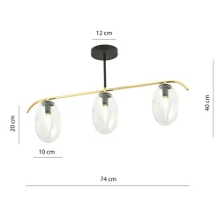 Sklep Kaja Lampa sufitowa z trzema przezroczystymi kloszami 1279/3 z serii FINES Shop