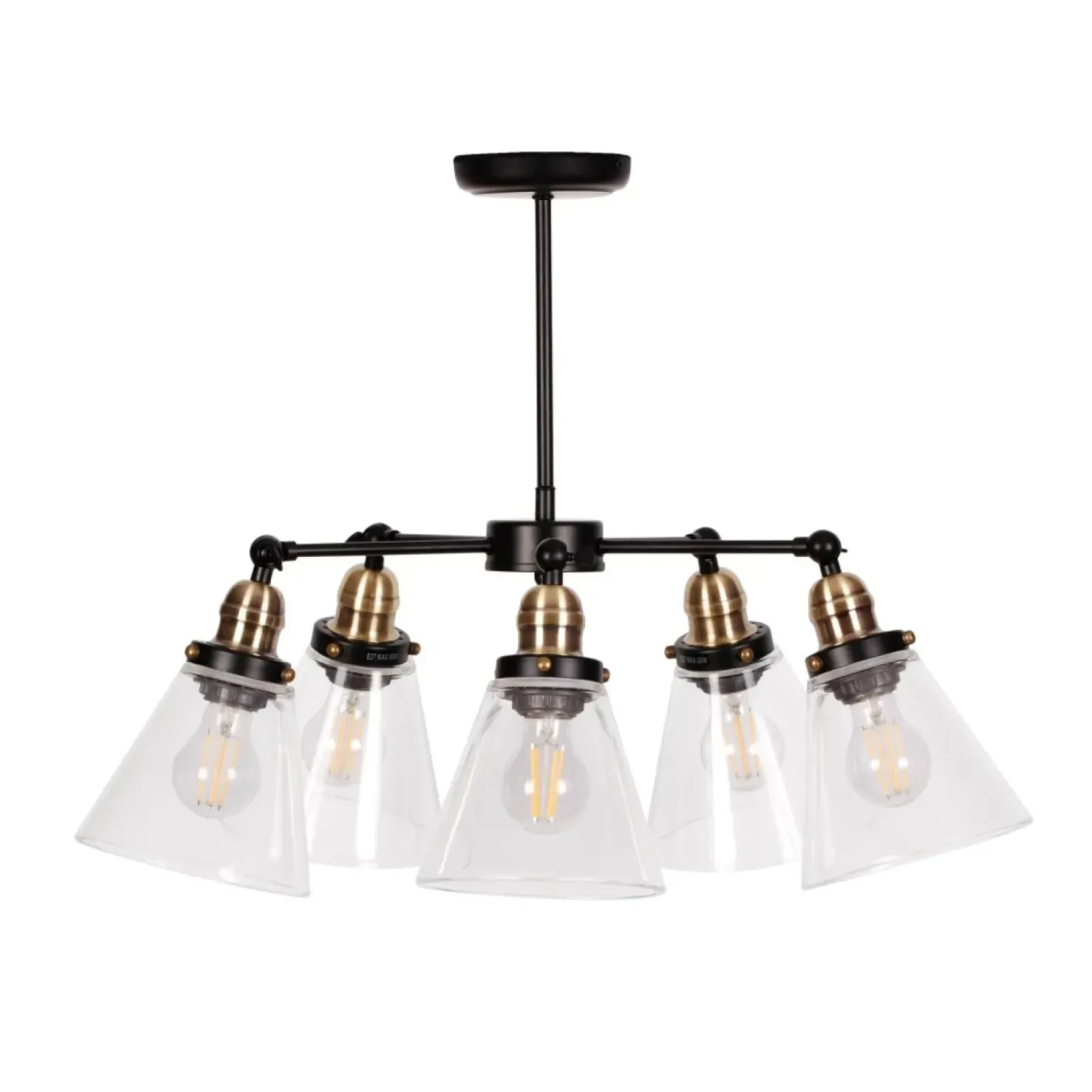 Sklep Kaja Lampa sufitowa ze stożkowymi kloszami K-8037B-5 SAMANTA | Kaja czarny Shop