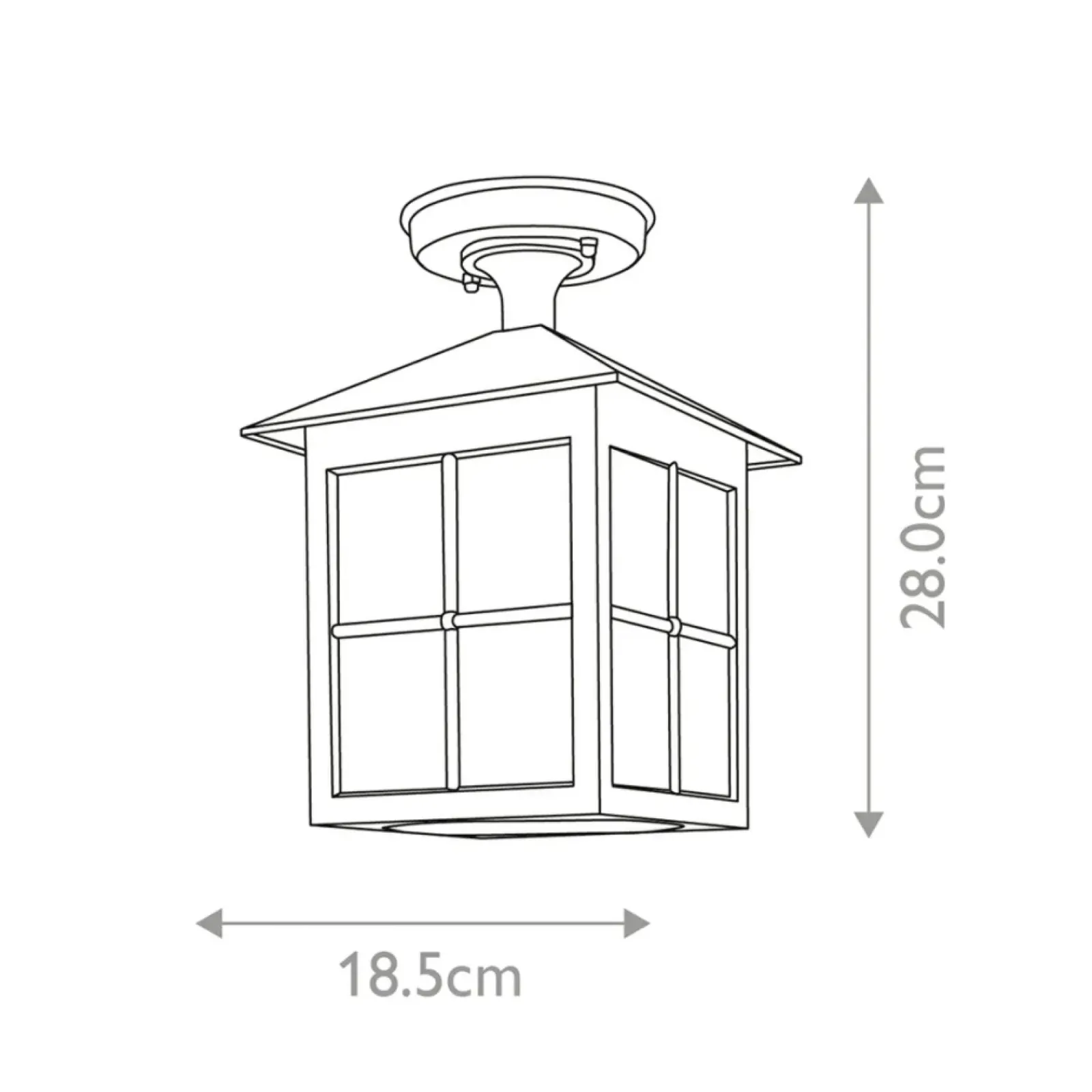 Sklep Kaja Lampa sufitowa, zewnętrzna, czarna BL18A-BLACK z serii WINCHESTER* Plafony Zewnętrzne