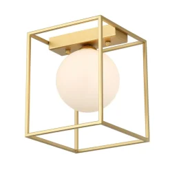 Sklep Kaja Lampa sufitowa złoty box z kloszem MXM-4582/1 GD MEDIAMO | Kaja Best Sale