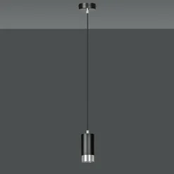 Sklep Kaja Lampa w kształcie tuby ze srebrnymi dodatkami 816/1 | Kaja Oświetlenie Shop