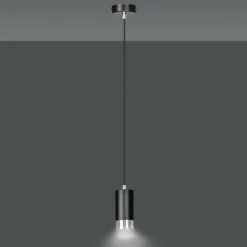 Sklep Kaja Lampa w kształcie tuby ze srebrnymi dodatkami 816/1 | Kaja Oświetlenie Shop
